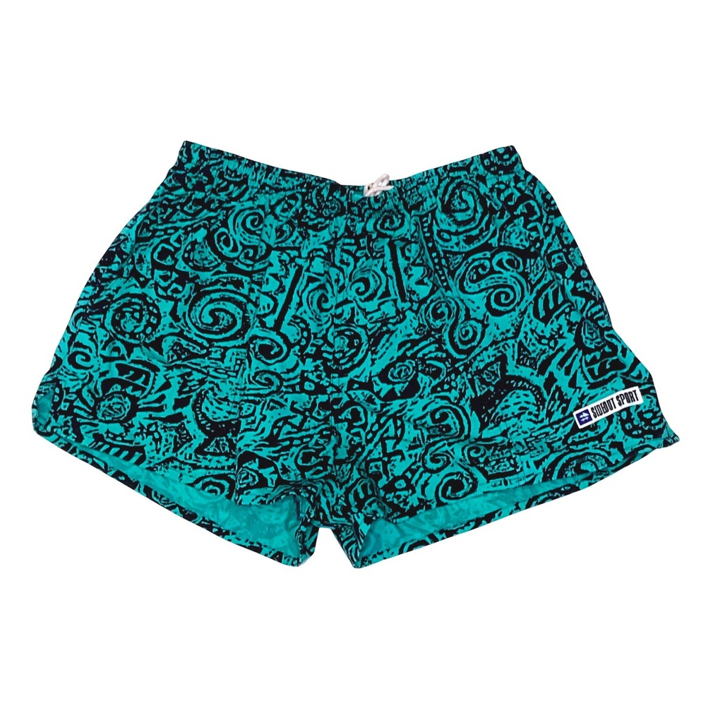 VTG SIDEOUT sport cotton mens shorts swim trunks volleyball surf 90s abstract L